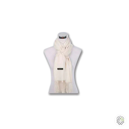Couthie Large Plain Coloured Scarf - Cream [optimised-1040-watermarked]