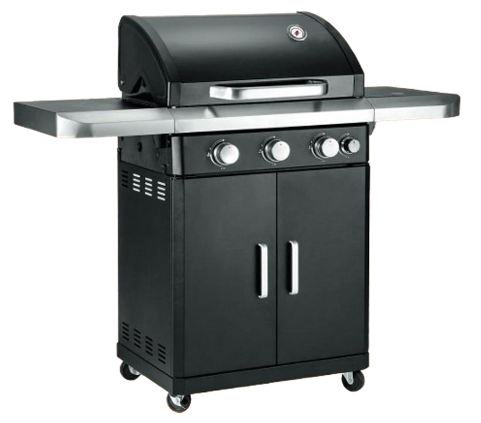 Atom Grills Black Torch  Xenon 3.1 3 Burner Gas Barbeque