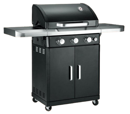 Atom Grills Black Torch  Xenon 3.1 3 Burner Gas Barbeque