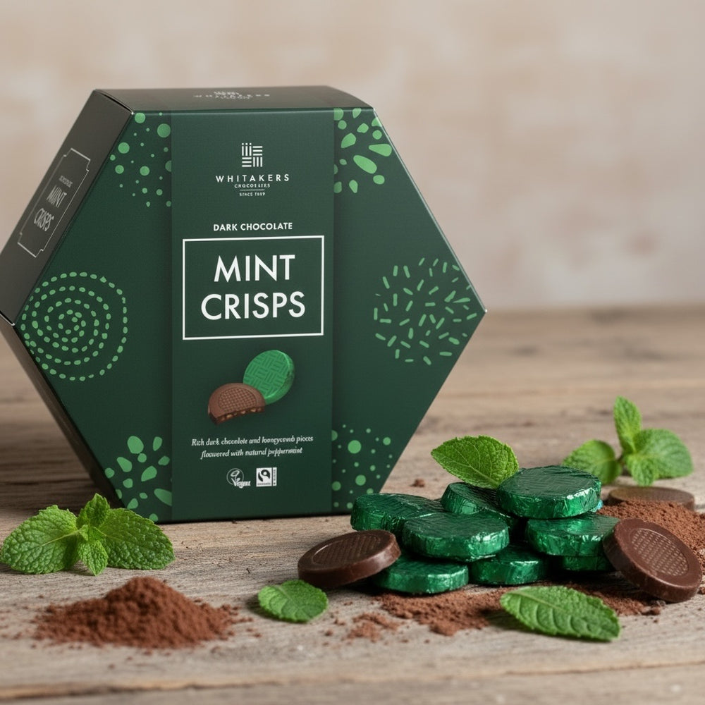 Whitakers Dark Mint Honeycomb Crisps 165g