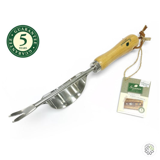 Greenman Ash Handled Stainless Steel Daisy Grubber - Threaplands [optimised-1040-watermarked]
