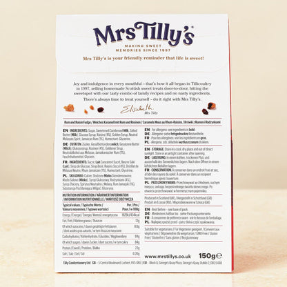 Mrs Tilly's Rum and Raisin Fudge 150g