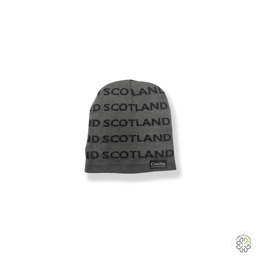 Scotland Beanie Hat Grey With Black Writing [optimised-1040-watermarked]