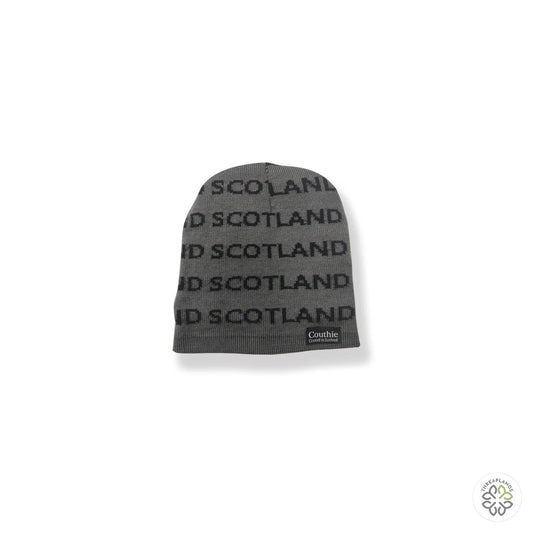 Scotland Beanie Hat Grey With Black Writing [optimised-1040-watermarked]