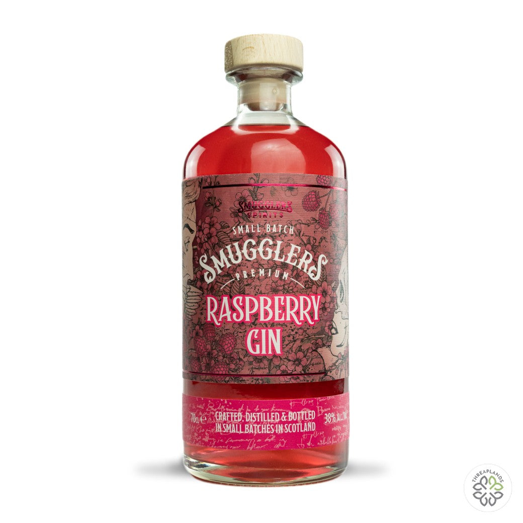 Smugglers Raspberry Gin 38% 70cl - Threaplands [optimised-1040-watermarked]