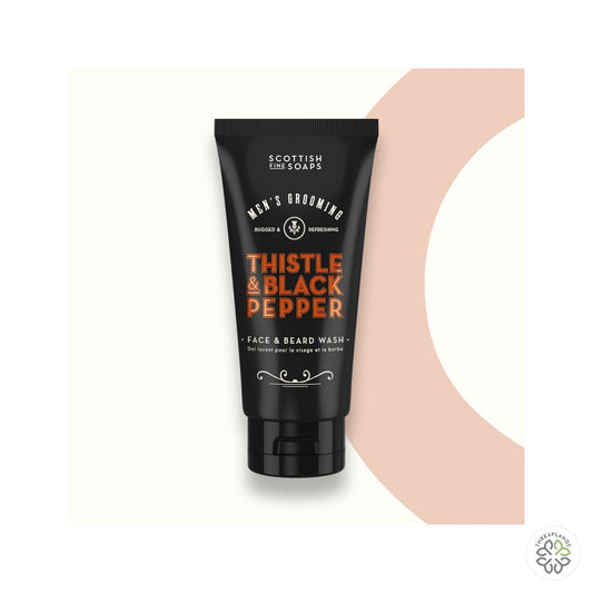 Thistle & Black Pepper Face & Beard Wash 150ml - Threaplands [optimised-1040-watermarked]