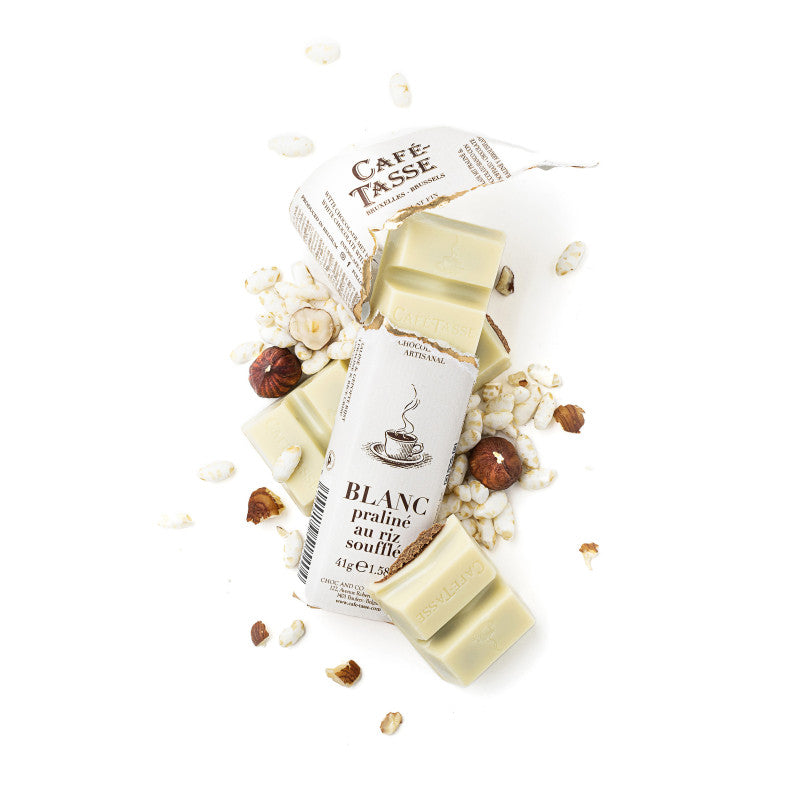 Cafe Tasse - Blanc praline au riz souffle (43g)