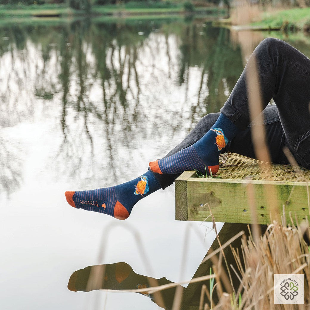 Wrendale Mens Sock The Riverband Kingfisher [optimised-1040-watermarked]