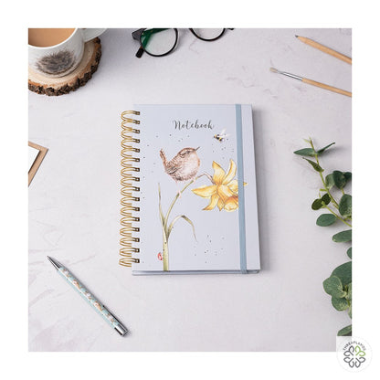 Wrendale A5 Wren Notebook - The Birds and the Bees (Blue) [optimised-1040-watermarked]