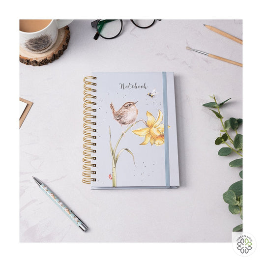 Wrendale A5 Wren Notebook - The Birds and the Bees (Blue) [optimised-1040-watermarked]