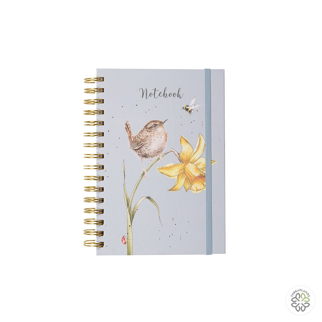 Wrendale A5 Wren Notebook - The Birds and the Bees (Blue) [optimised-1040-watermarked]