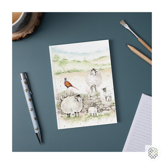 Wrendale A6 Sheep notebook - New Pastures - Threaplands [optimised-1040-watermarked]