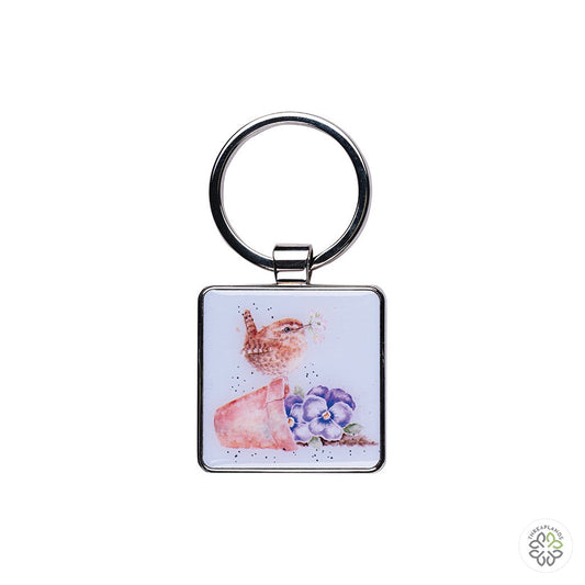 Wrendale Bird Keyring - Pottering About [optimised-1040-watermarked]
