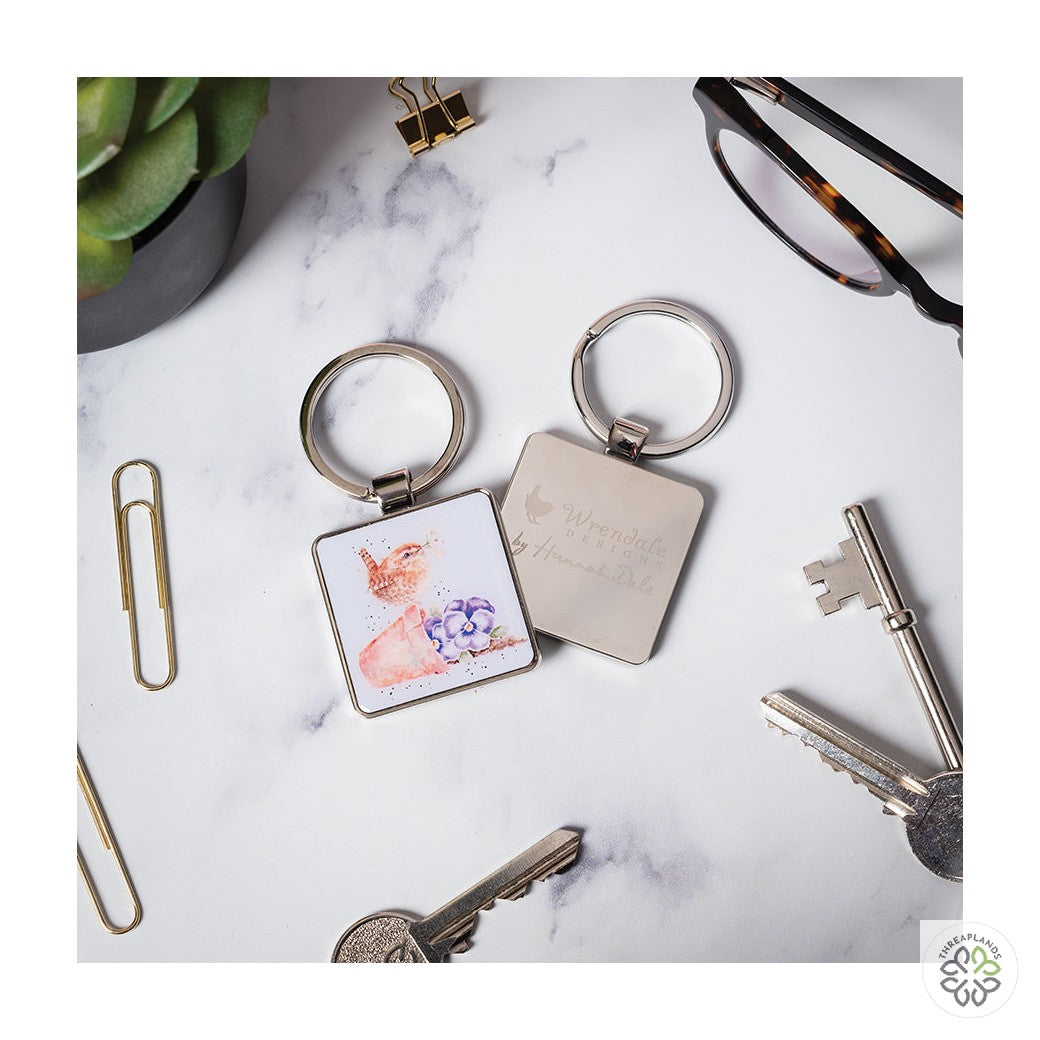 Wrendale Bird Keyring - Pottering About [optimised-1040-watermarked]