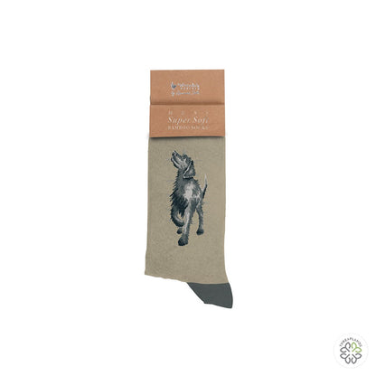 Wrendale Black Labrador Men's Sock - Walkies [optimised-1040-watermarked]