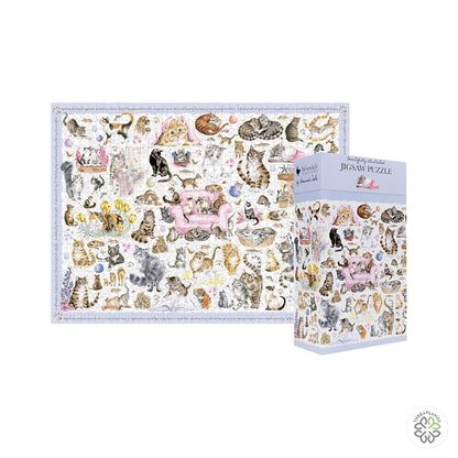 Wrendale Cat Puzzle - Feline Friends - Threaplands [optimised-1040-watermarked]