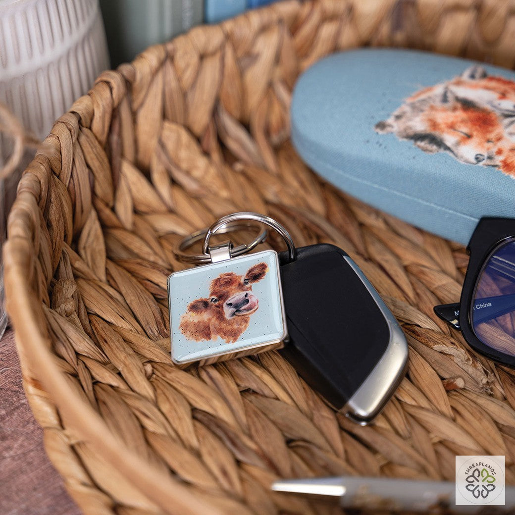 Wrendale Cow Keyring - Mooo - Threaplands [optimised-1040-watermarked]
