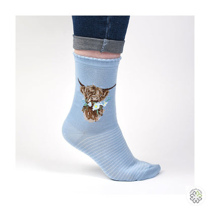 Wrendale Cow Sock - Daisy Coo [optimised-1040-watermarked]