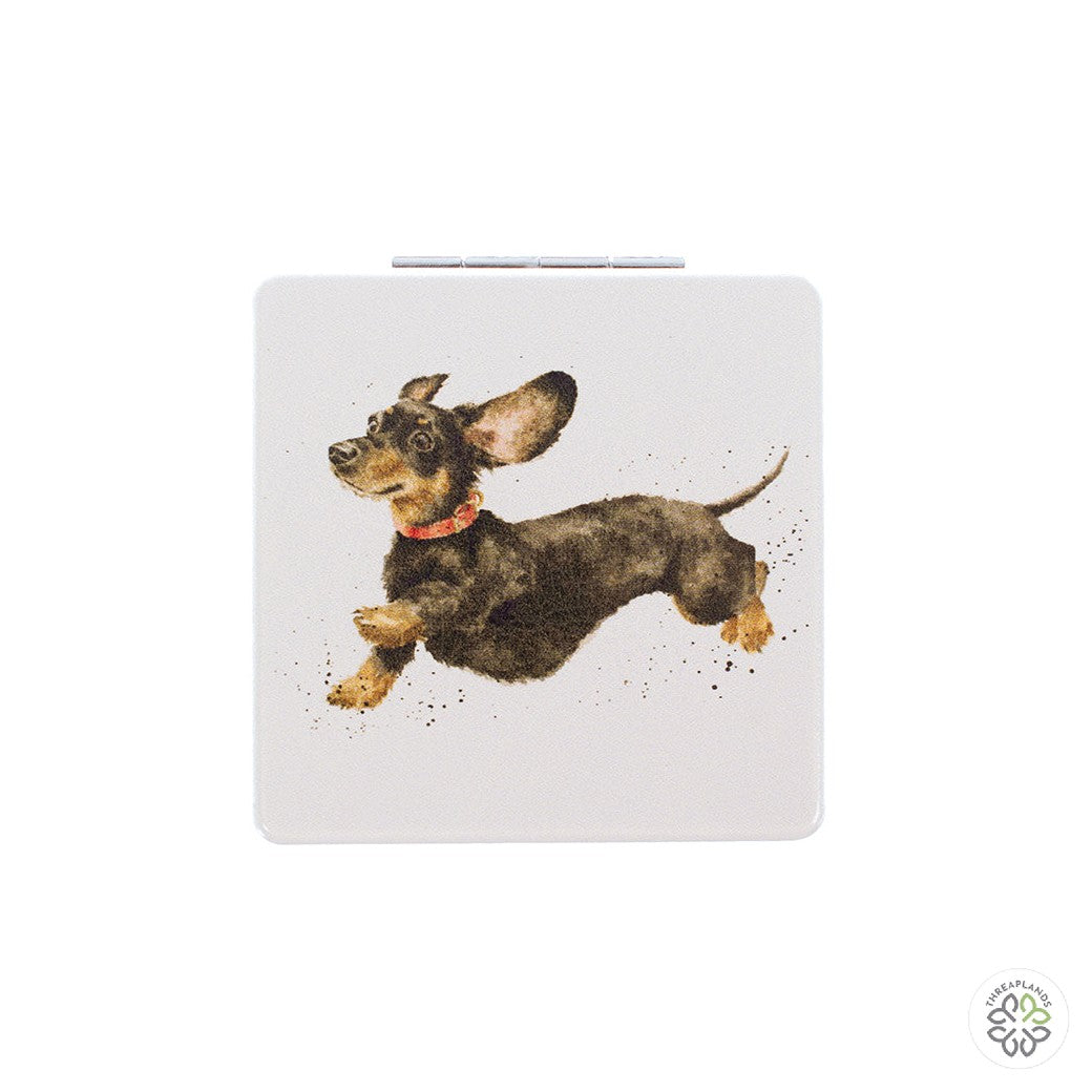 Wrendale Dachshund Mirror - That Friday Feeling - Threaplands [optimised-1040-watermarked]