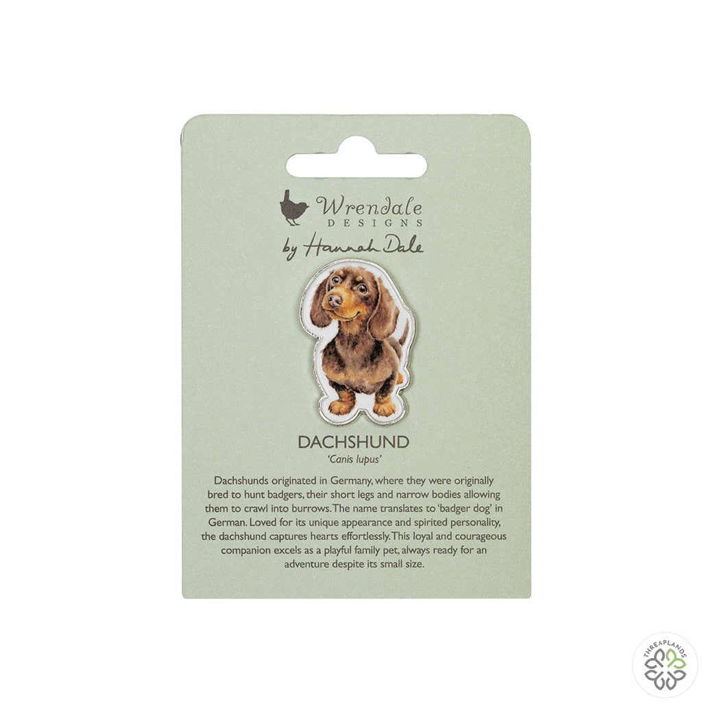 Wrendale Dog Pin Badge - Little Sausage [optimised-1040-watermarked]