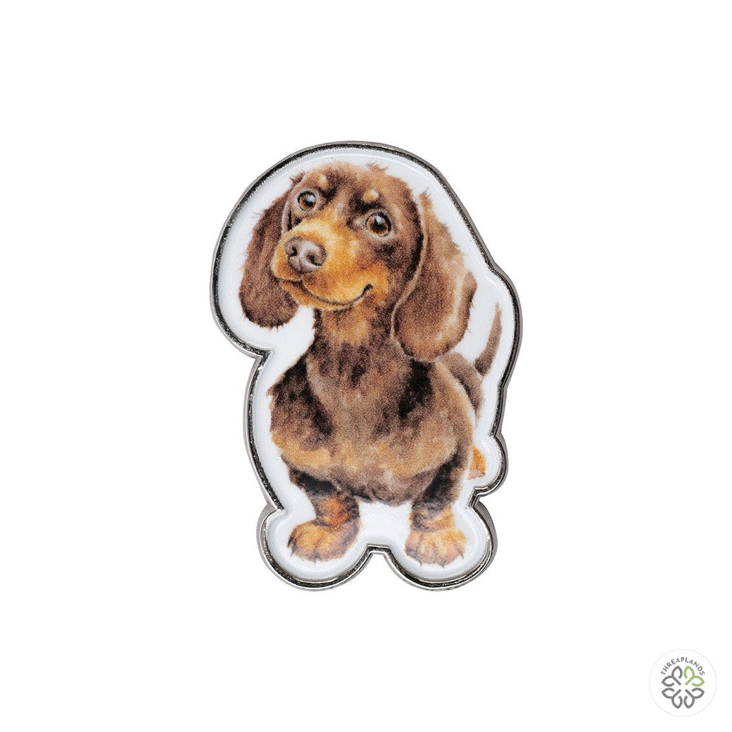 Wrendale Dog Pin Badge - Little Sausage [optimised-1040-watermarked]