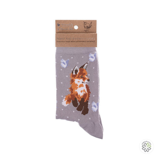 Wrendale Fox Sock - Born to be Wild [optimised-1040-watermarked]