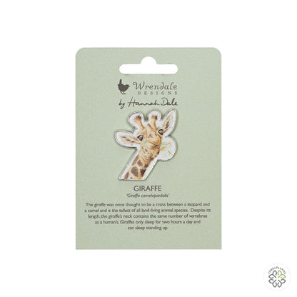 Wrendale Giraffe Pin Badge - Flowers [optimised-1040-watermarked]