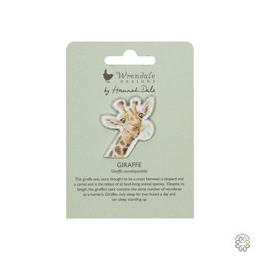 Wrendale Giraffe Pin Badge - Flowers [optimised-1040-watermarked]