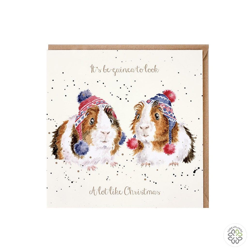 Wrendale Card - It's Beguinea-ng to Look a Lot Like Christmas [optimised-1040-watermarked]