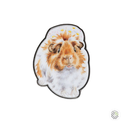 Wrendale Guinea Pig Pin Badge - Grinny Pig - Threaplands [optimised-1040-watermarked]