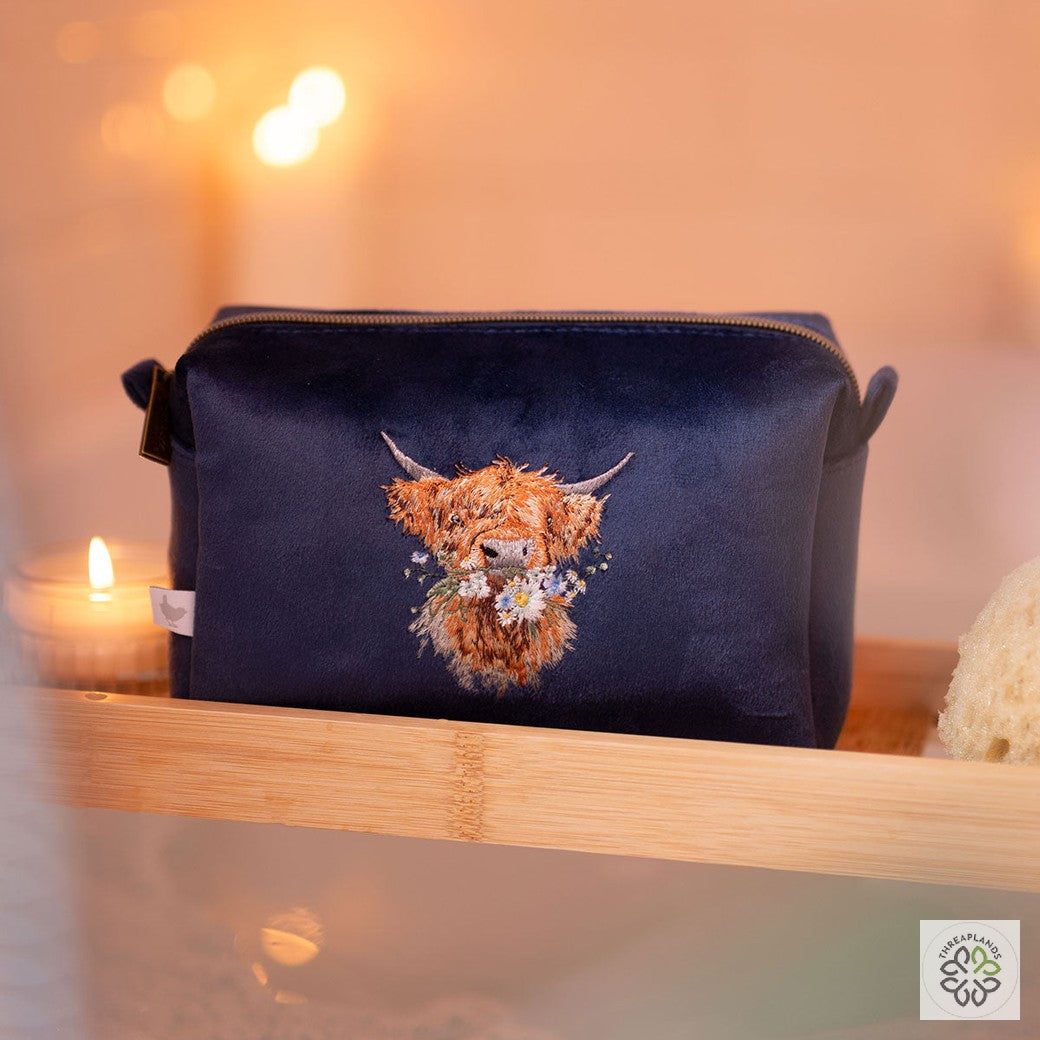 Wrendale Highland Cow Makeup Bag - Daisy Coo - Threaplands [optimised-1040-watermarked]