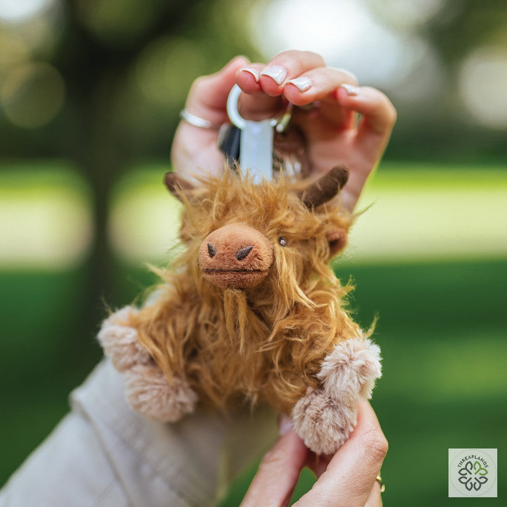 Wrendale Highland Cow Plush Keyring - Threaplands [optimised-1040-watermarked]