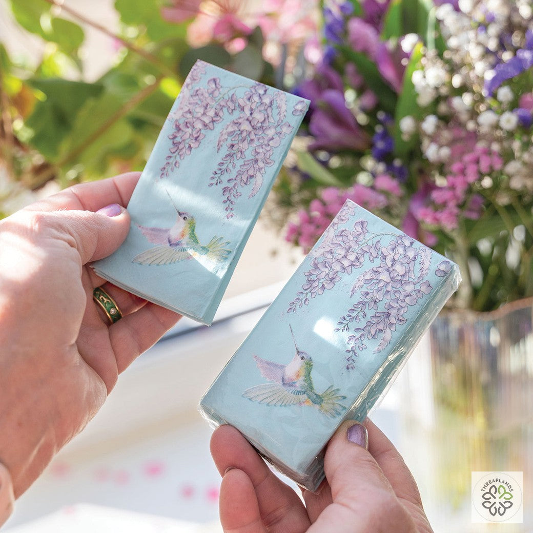 Wrendale Hummingbird Pocket Tissues - Wisteria Wishes - Threaplands [optimised-1040-watermarked]