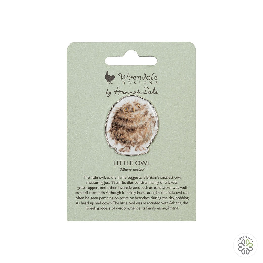Wrendale Owl Pin Badge - Round Owl [optimised-1040-watermarked]