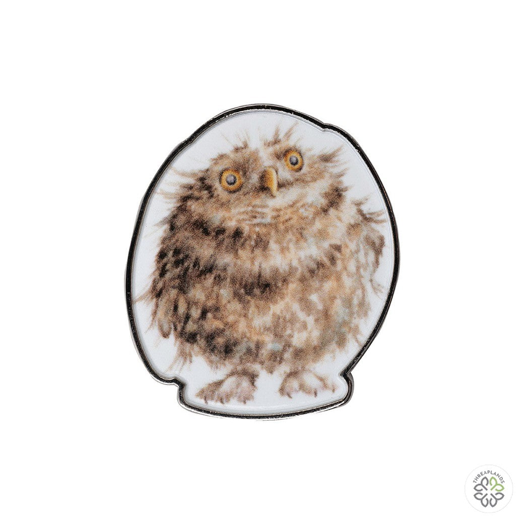 Wrendale Owl Pin Badge - Round Owl [optimised-1040-watermarked]