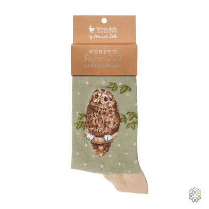 Wrendale Owl Sock - Treetops [optimised-1040-watermarked]