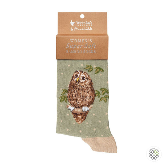 Wrendale Owl Sock - Treetops [optimised-1040-watermarked]