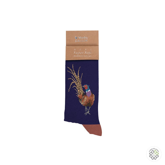 Wrendale Pheasant Sock - Ready For My Close Up [optimised-1040-watermarked]