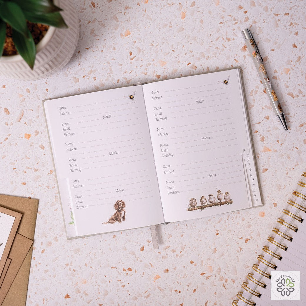 Wrendale Rabbit Address Book - The Flower Pot - Threaplands [optimised-1040-watermarked]