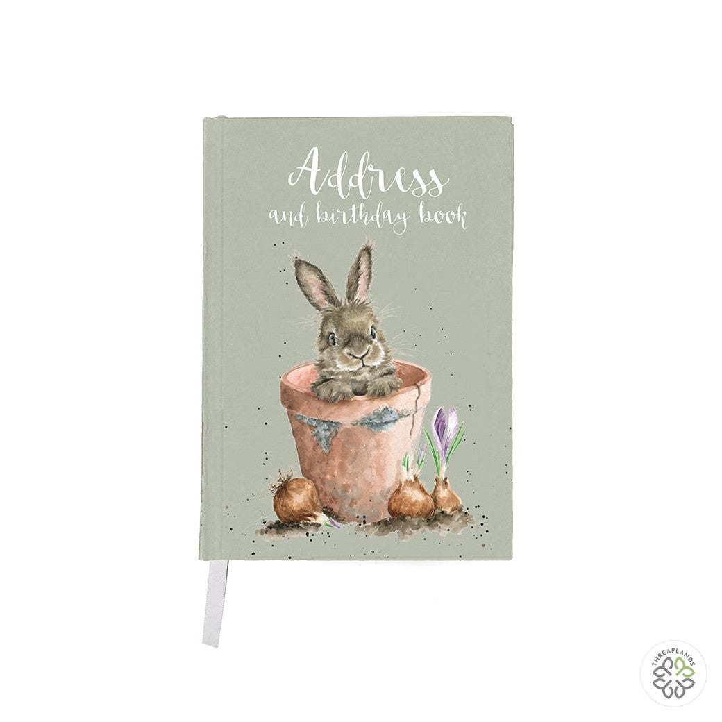 Wrendale Rabbit Address Book - The Flower Pot - Threaplands [optimised-1040-watermarked]