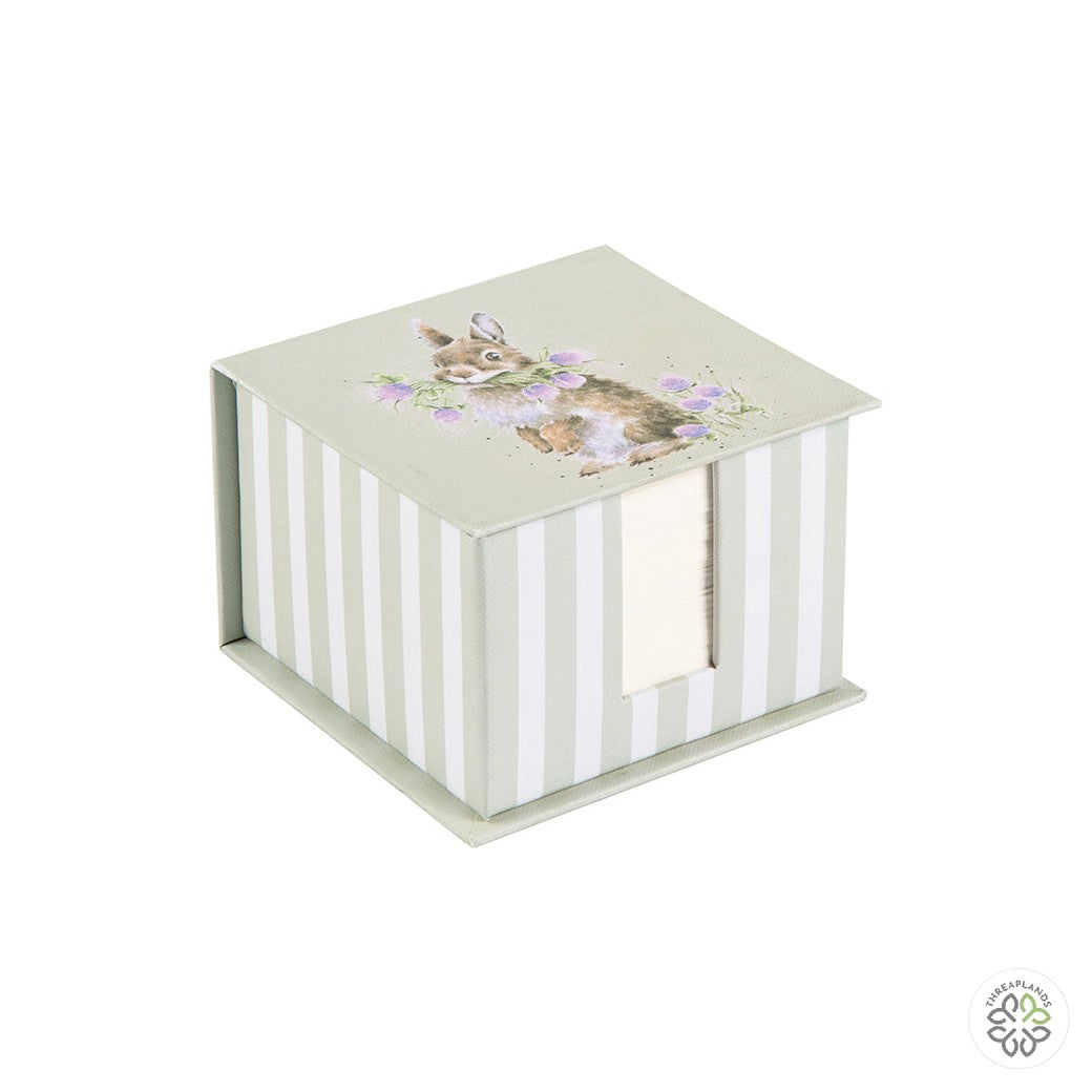 Wrendale Rabbit Memo Block - Head Clover Heels [optimised-1040-watermarked]