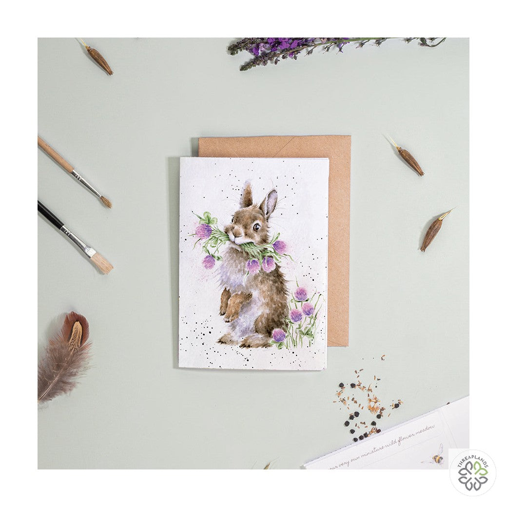 Wrendale Rabbit Seed Card - Head Clover Heels [optimised-1040-watermarked]