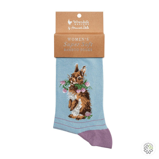 Wrendale Rabbit Sock - Head Clover Heels [optimised-1040-watermarked]