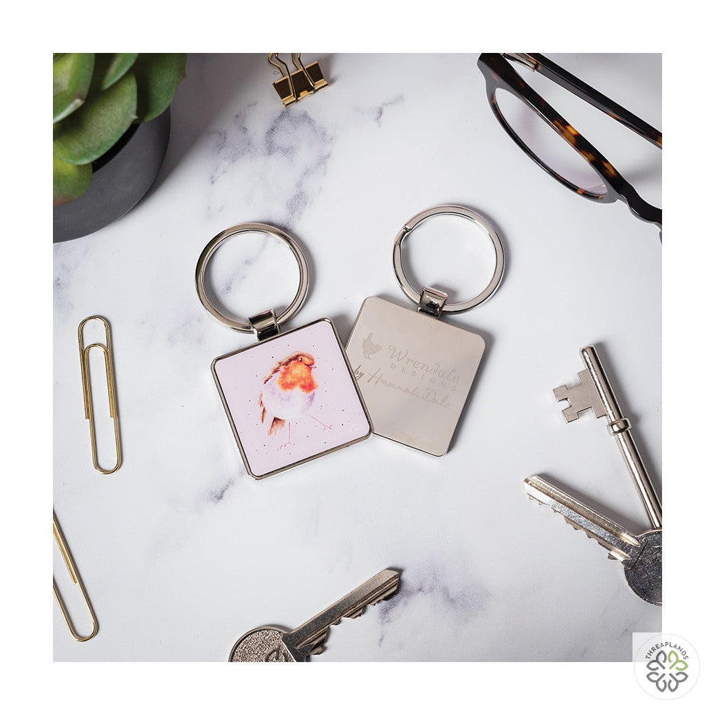 Wrendale Robin Keyring - Curious Robin - Threaplands [optimised-1040-watermarked]