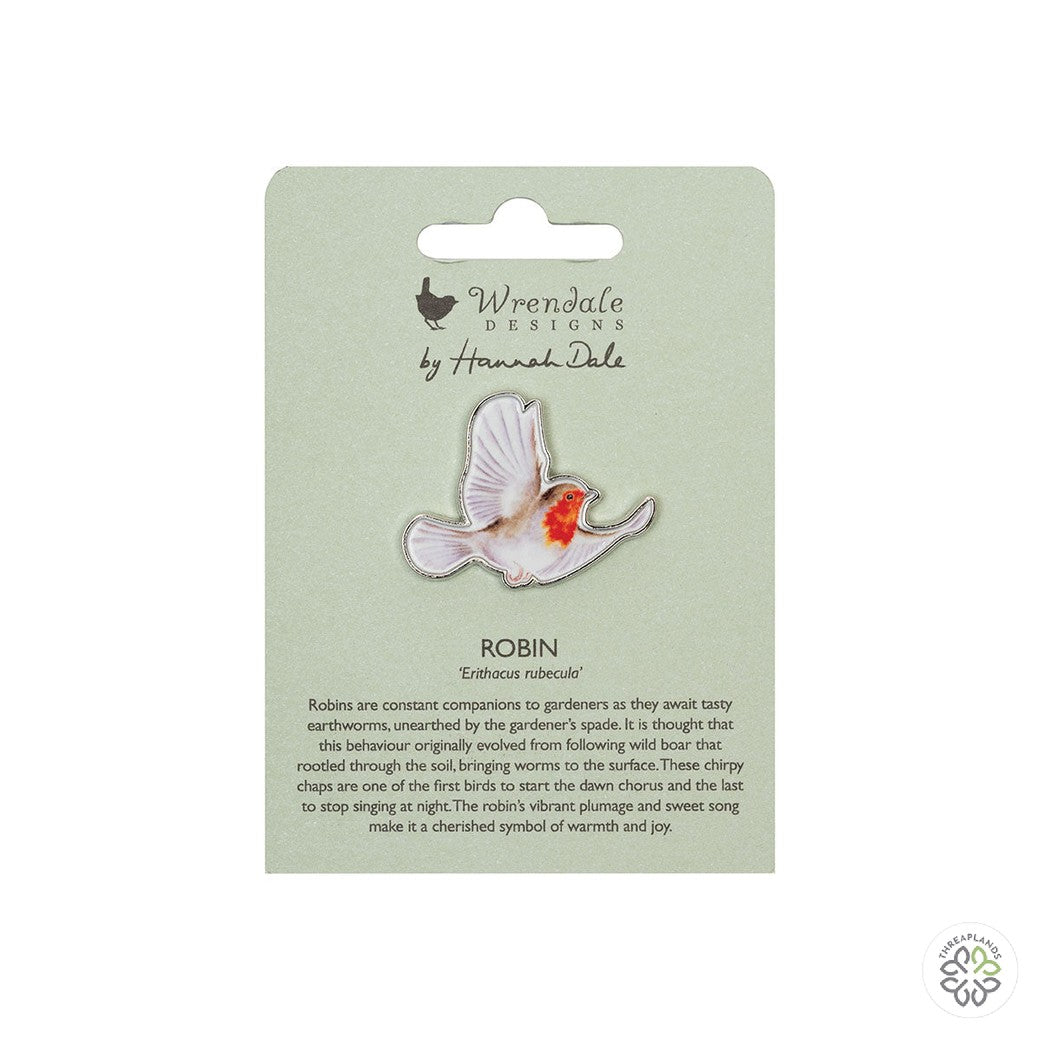 Wrendale Robin Pin Badge - Flying Robin [optimised-1040-watermarked]