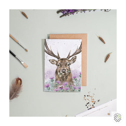 Wrendale Stag Seed Card - Thistle Make You Smile [optimised-1040-watermarked]