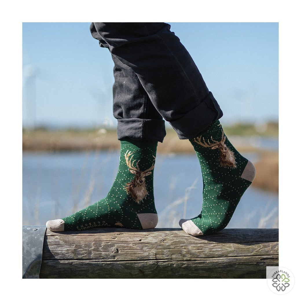 Wrendale Stag Sock - Portrait [optimised-1040-watermarked]
