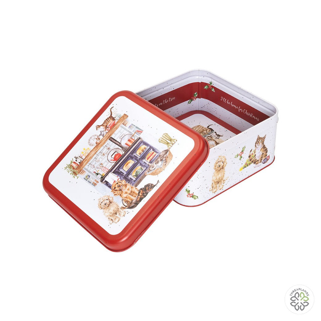 Wrendale Traditional 'Country Kitchen' Dog and Cat Christmas Square Tin [optimised-1040-watermarked]